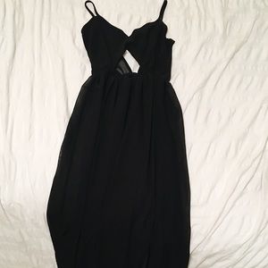 Black Maxi Slit Dress (size XS)